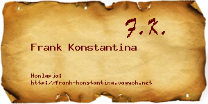 Frank Konstantina névjegykártya